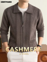 Men’s Wool-Cashmere Full-Zip Knit Jacket - Image 16