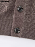 Men’s Textured Wool-Cashmere V-Neck Cardigan - Image 15