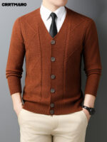 Men’s Textured Wool-Cashmere Button Cardigan - Image 11