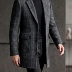 Men’s Pure-Wool Tonal Check Overcoat - Image 10