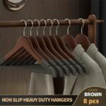 8-Piece Maple Wood & Velvet Hanger Set